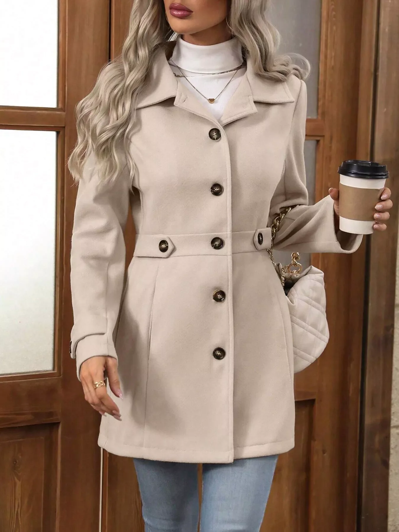 Button Up Long Sleeve Outerwear - Image 3