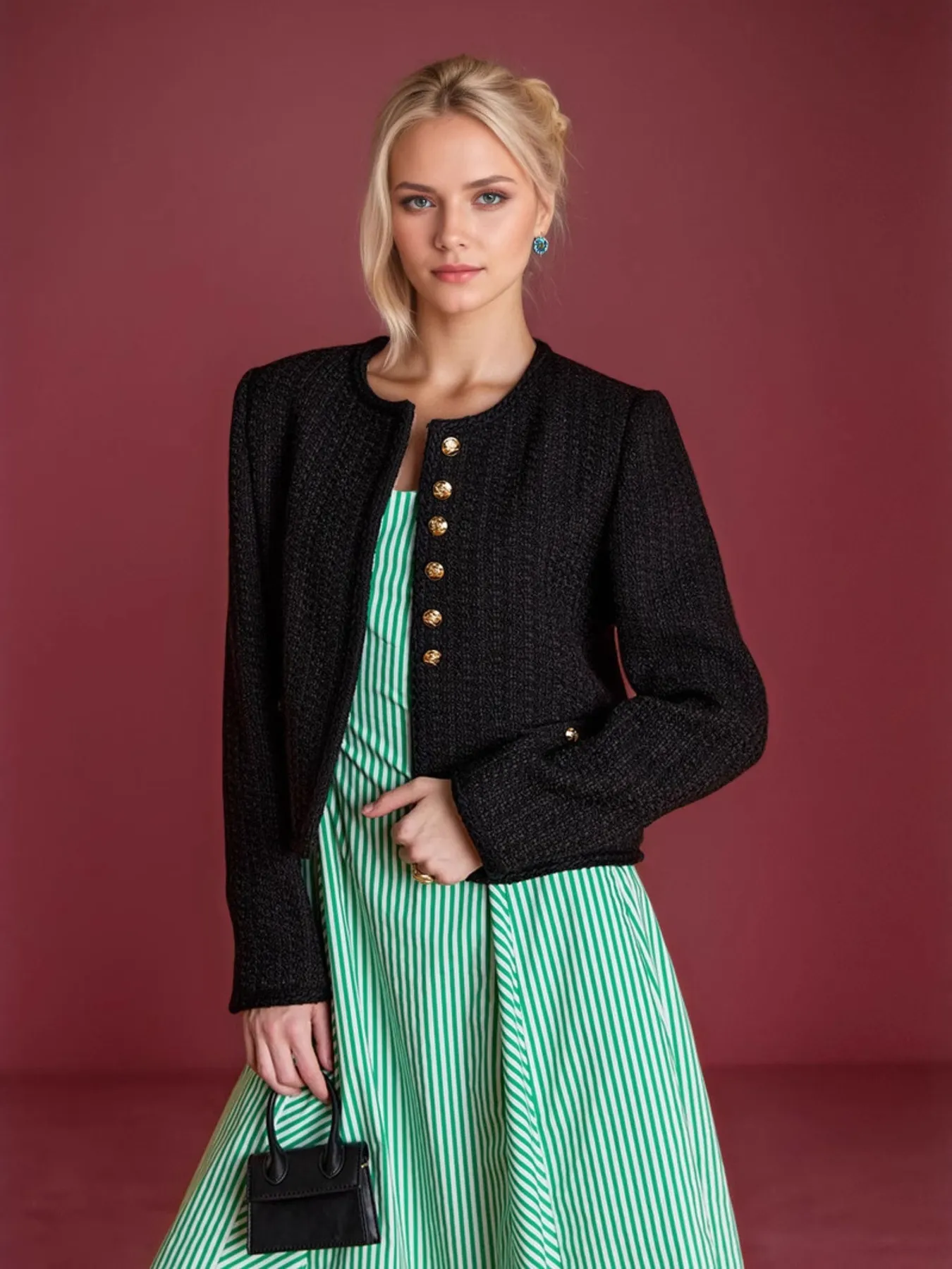 Button Up Long Sleeve Textured Outerwear - Image 2