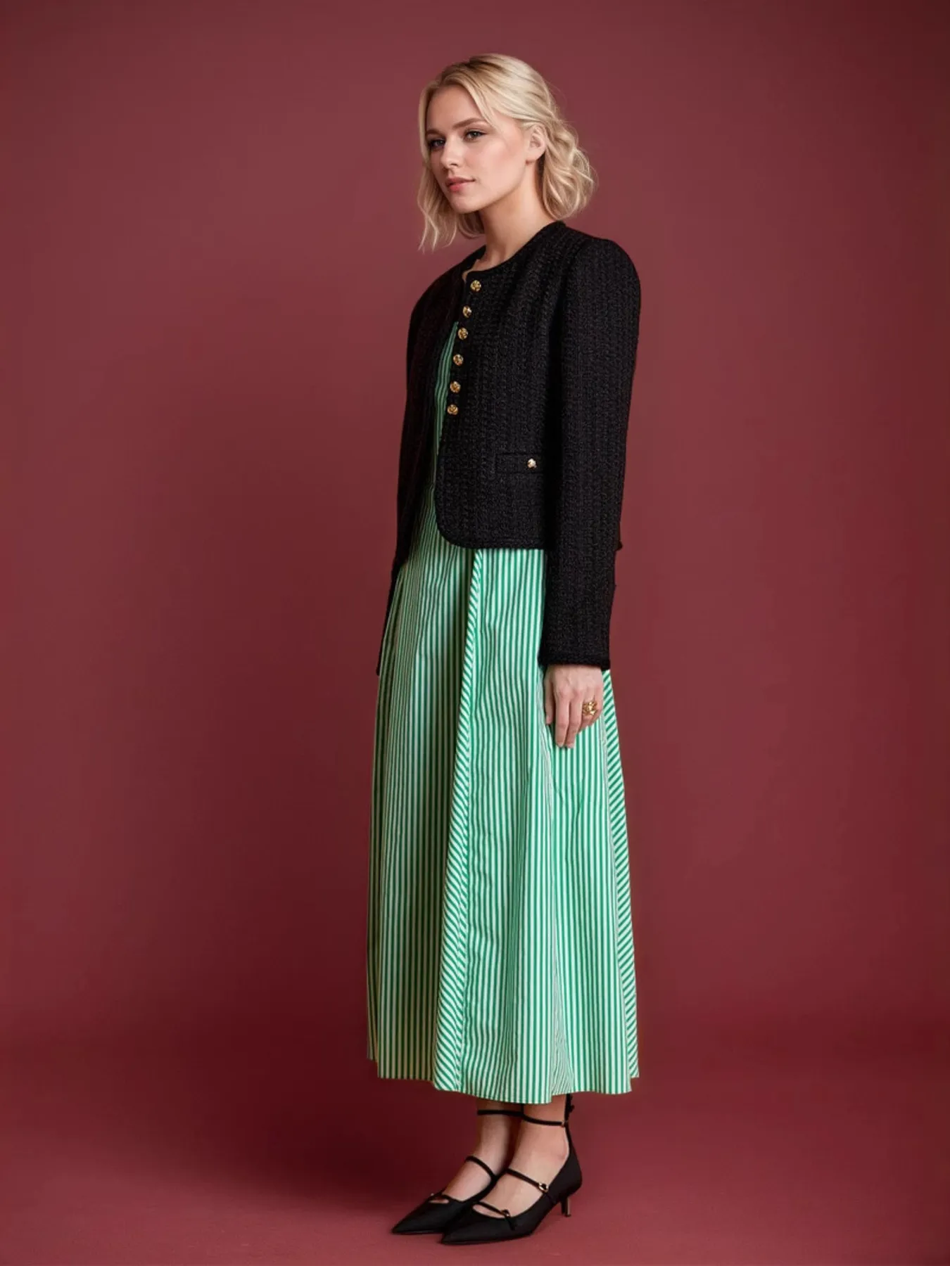 Button Up Long Sleeve Textured Outerwear - Image 3