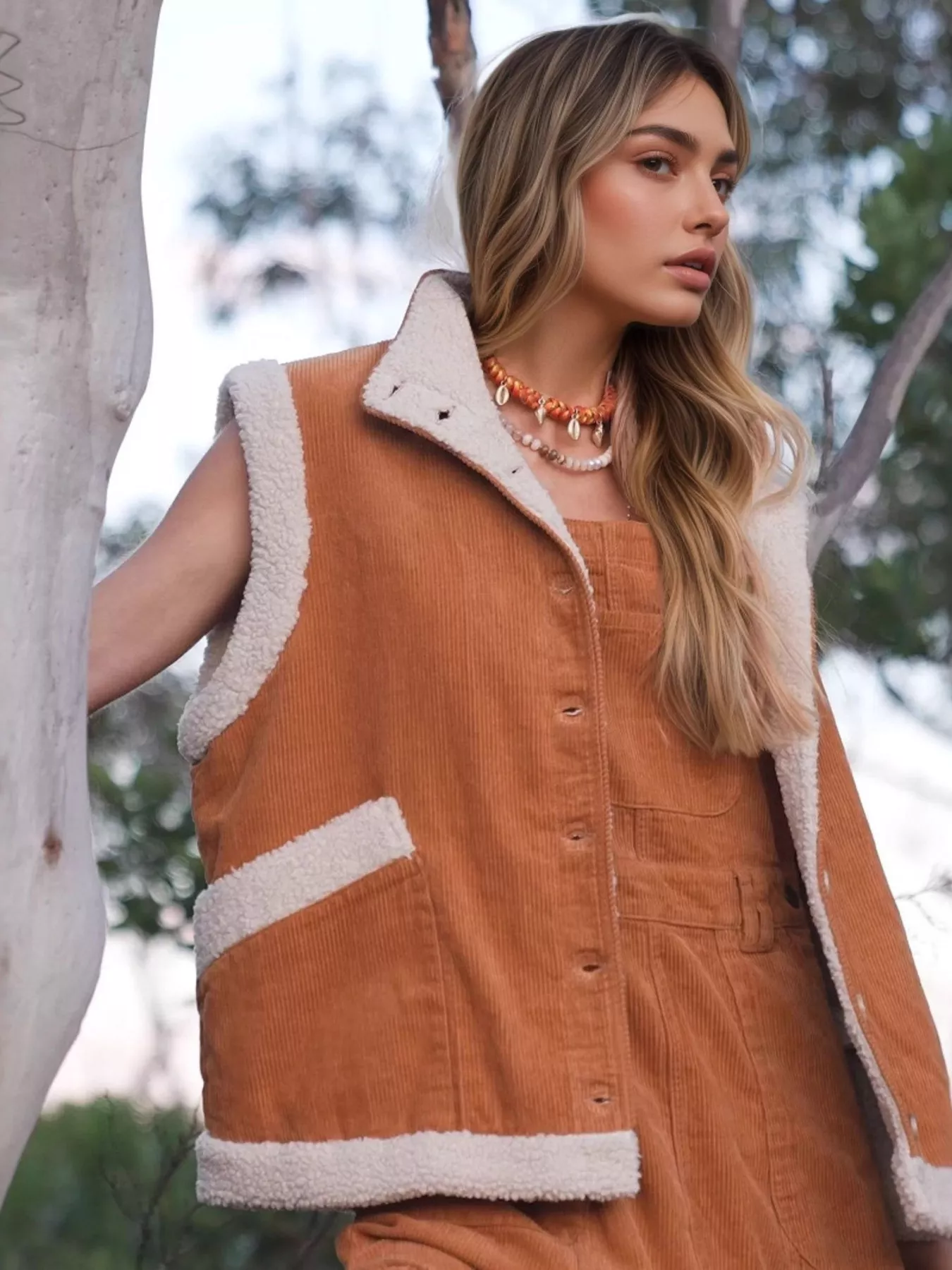 Button Up Sherpa Vest Coat