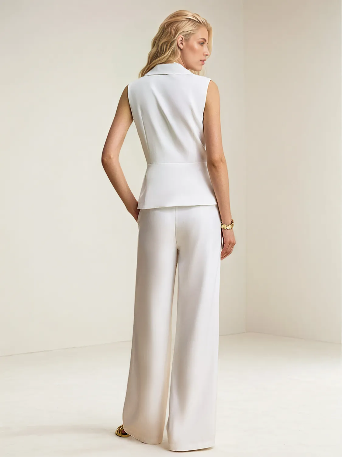 Button Up Vest and Pants Suit Set - Image 4