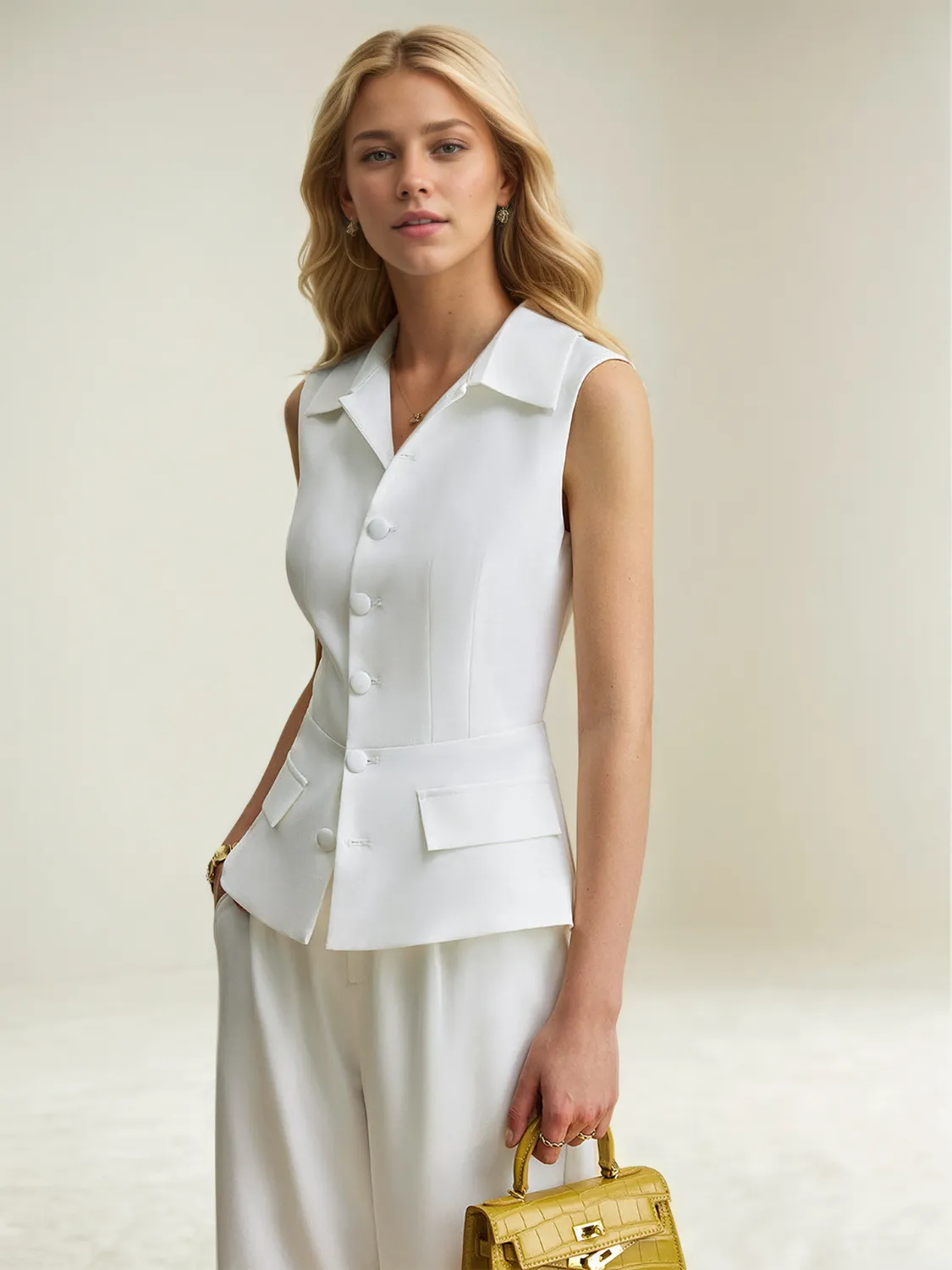 Button Up Vest and Pants Suit Set - Image 5