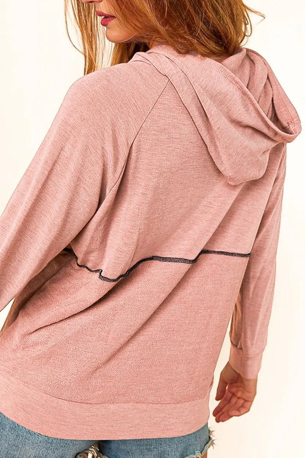 Buttoned Long Sleeve Hoodie - Image 2