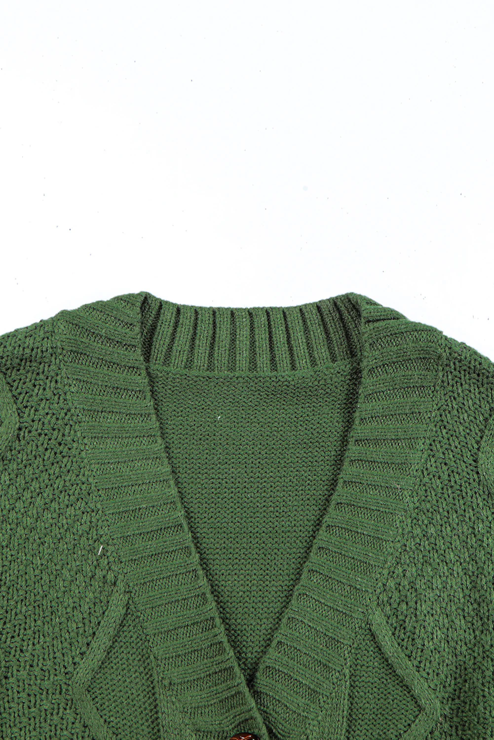 Cable-Knit Button Down V-Neck Cardigan - Image 13