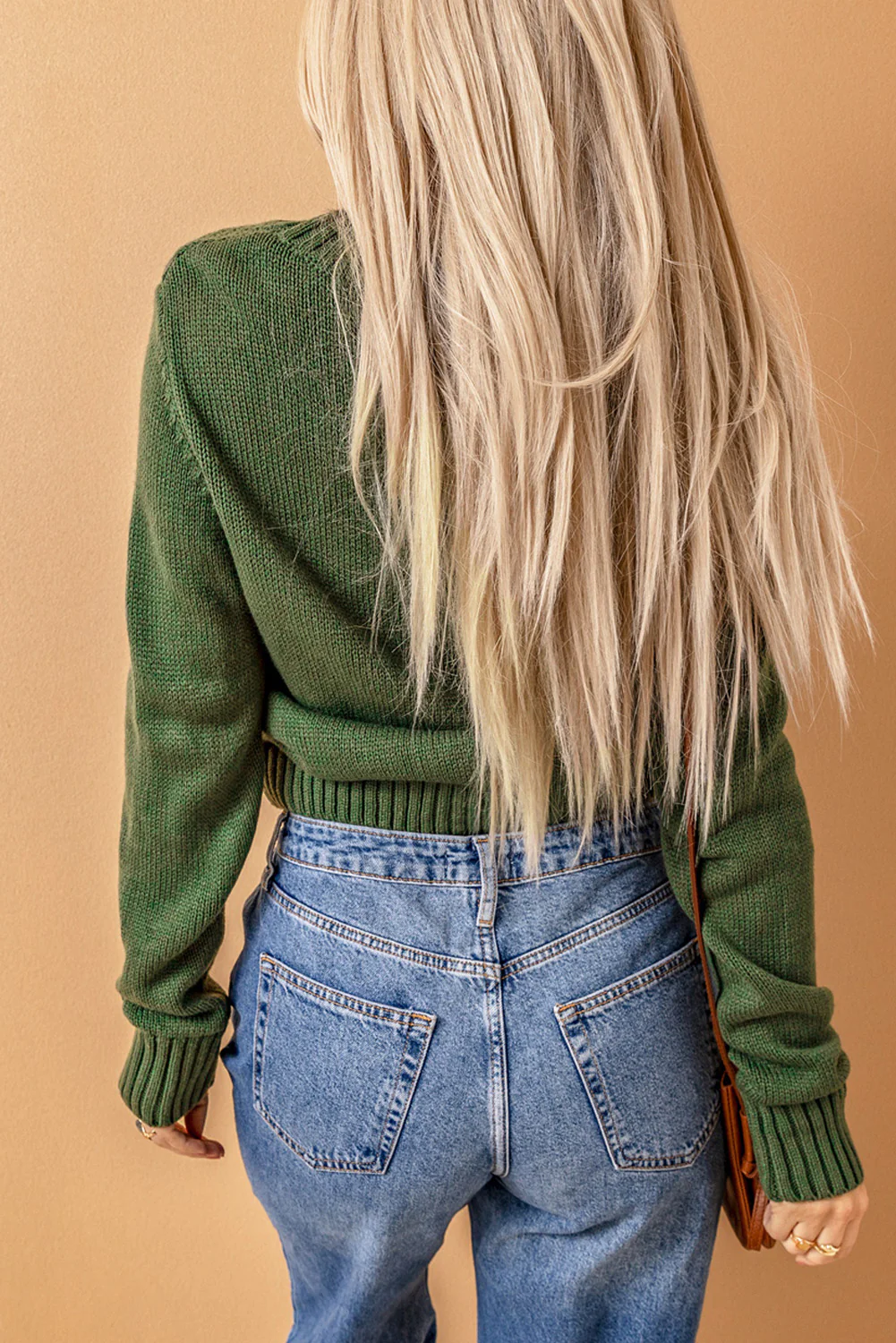 Cable-Knit Button Down V-Neck Cardigan - Image 9