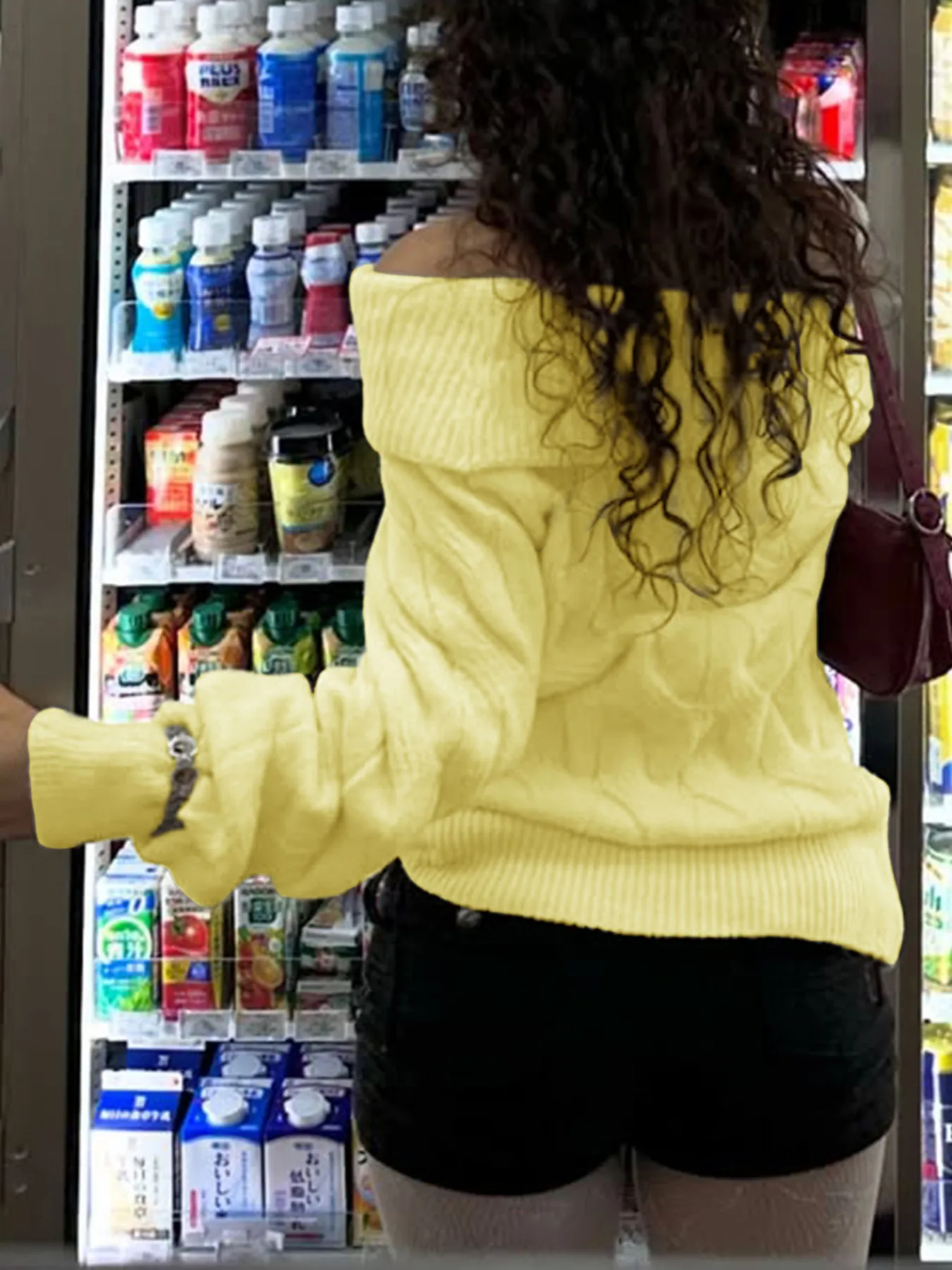 Cable Knit Off-Shoulder Sweater - Image 10