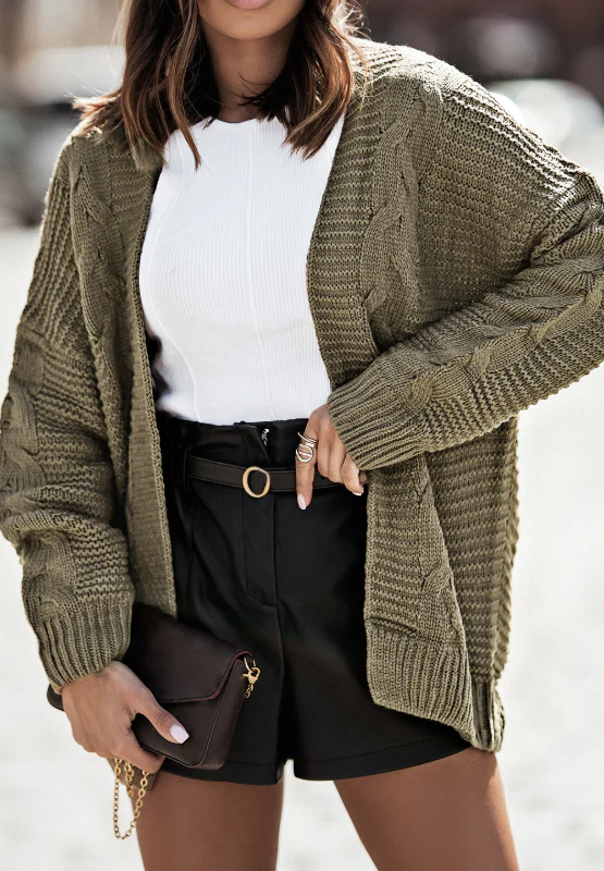 Cable-Knit Open Front Cardigan - Image 17