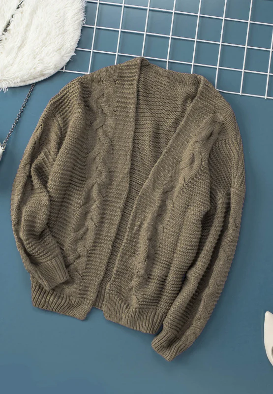 Cable-Knit Open Front Cardigan - Image 18