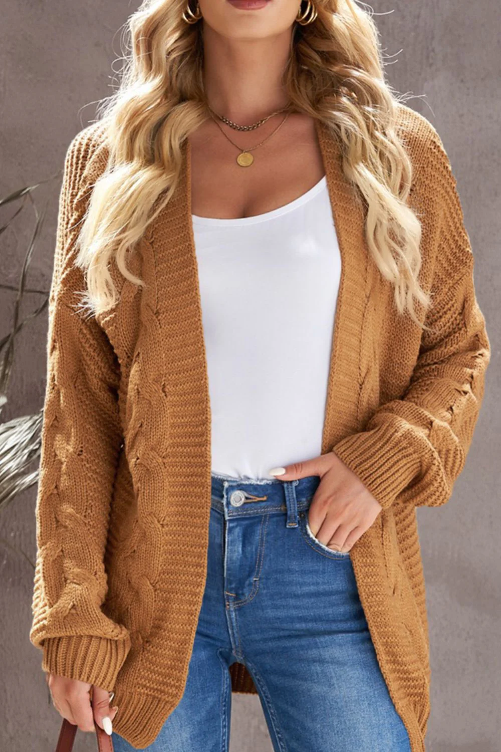 Cable-Knit Open Front Cardigan - Image 26