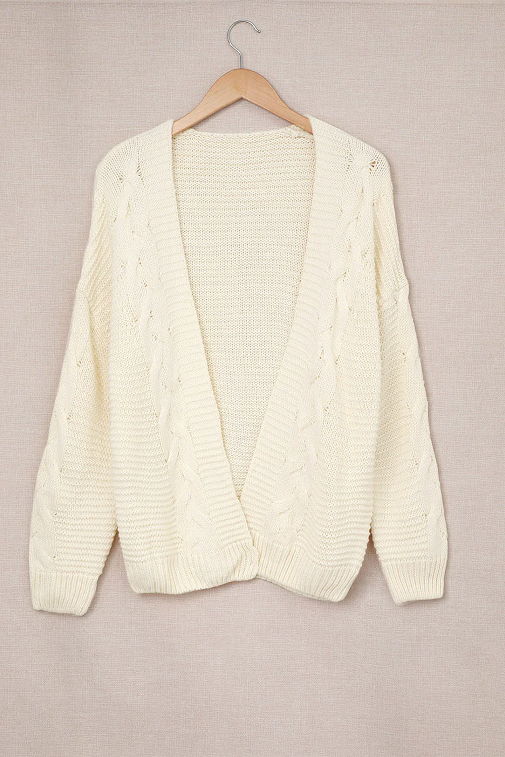 Cable-Knit Open Front Cardigan - Image 5