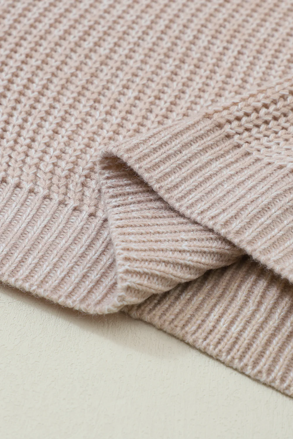 Cable-Knit Round Neck Dropped Shoulder Sweater - Image 9