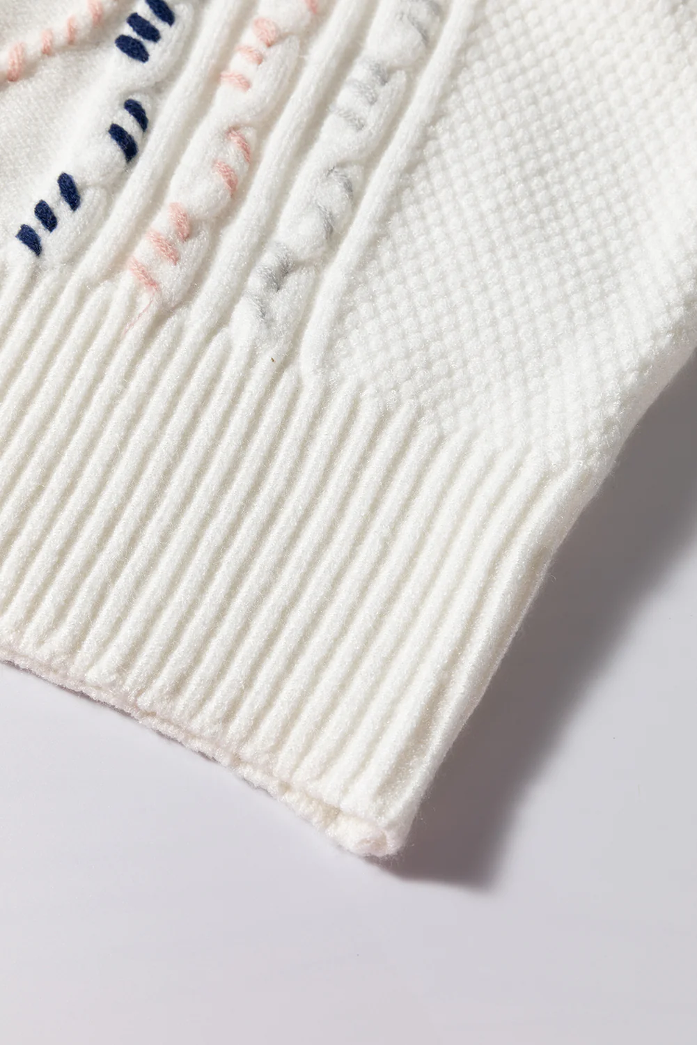Cable Knit Round Neck Half Sleeve Sweater - Image 10