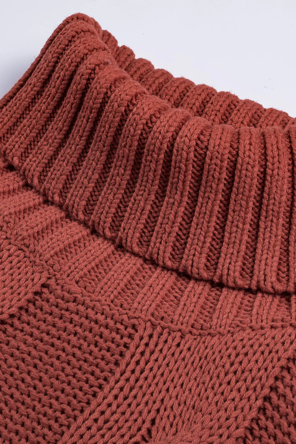 Cable-Knit Turtleneck Dropped Shoulder Sweater - Image 6