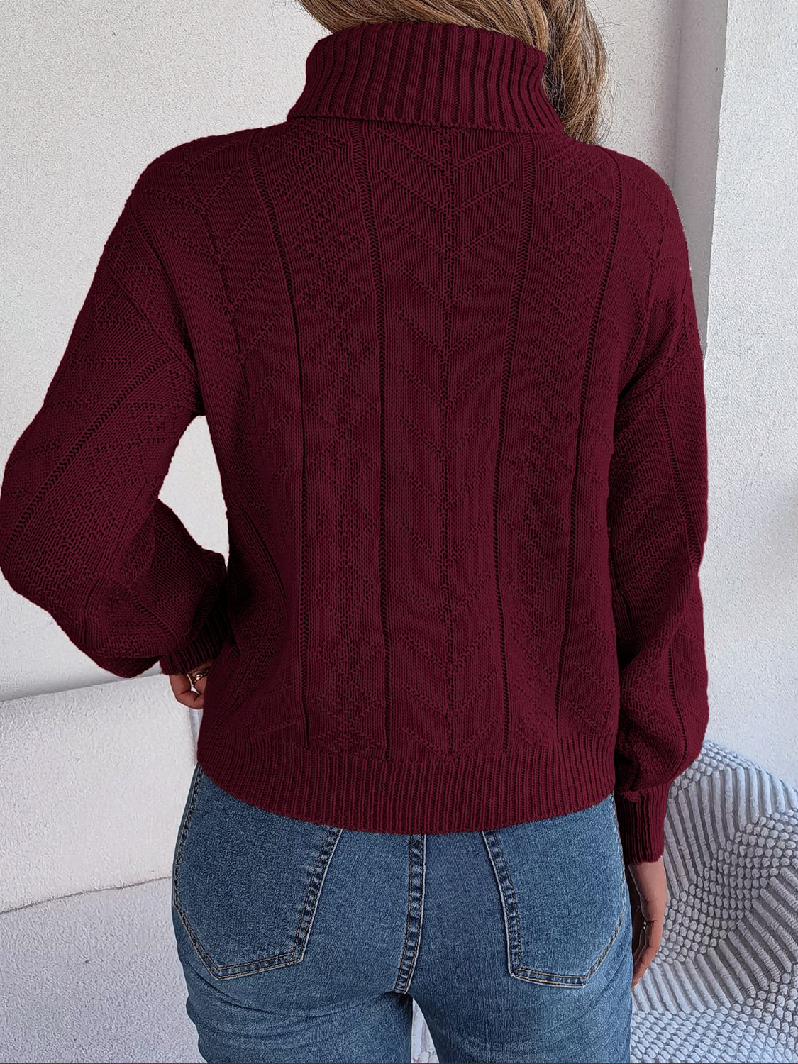 Cable-Knit Turtleneck Sweater - Image 8