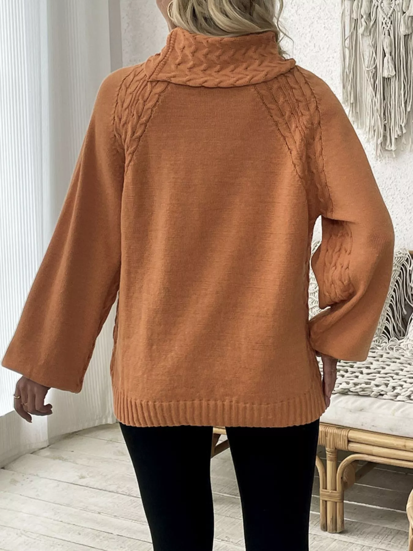 Cable Knit Turtleneck Sweater - Image 11