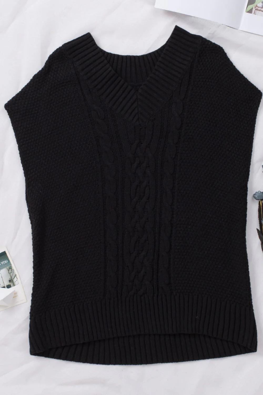 Cable-Knit V-Neck Sweater Vest - Image 24