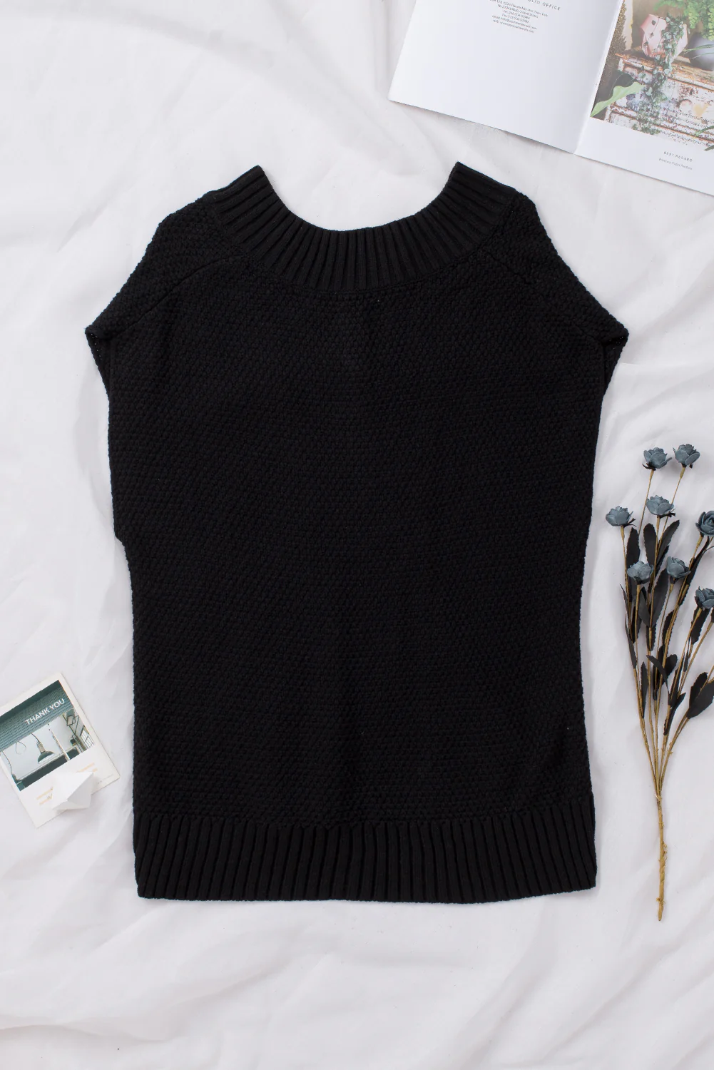 Cable-Knit V-Neck Sweater Vest - Image 25