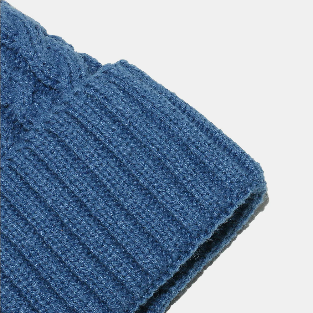 Cable Knit Winter Hat with Pompom - Image 5