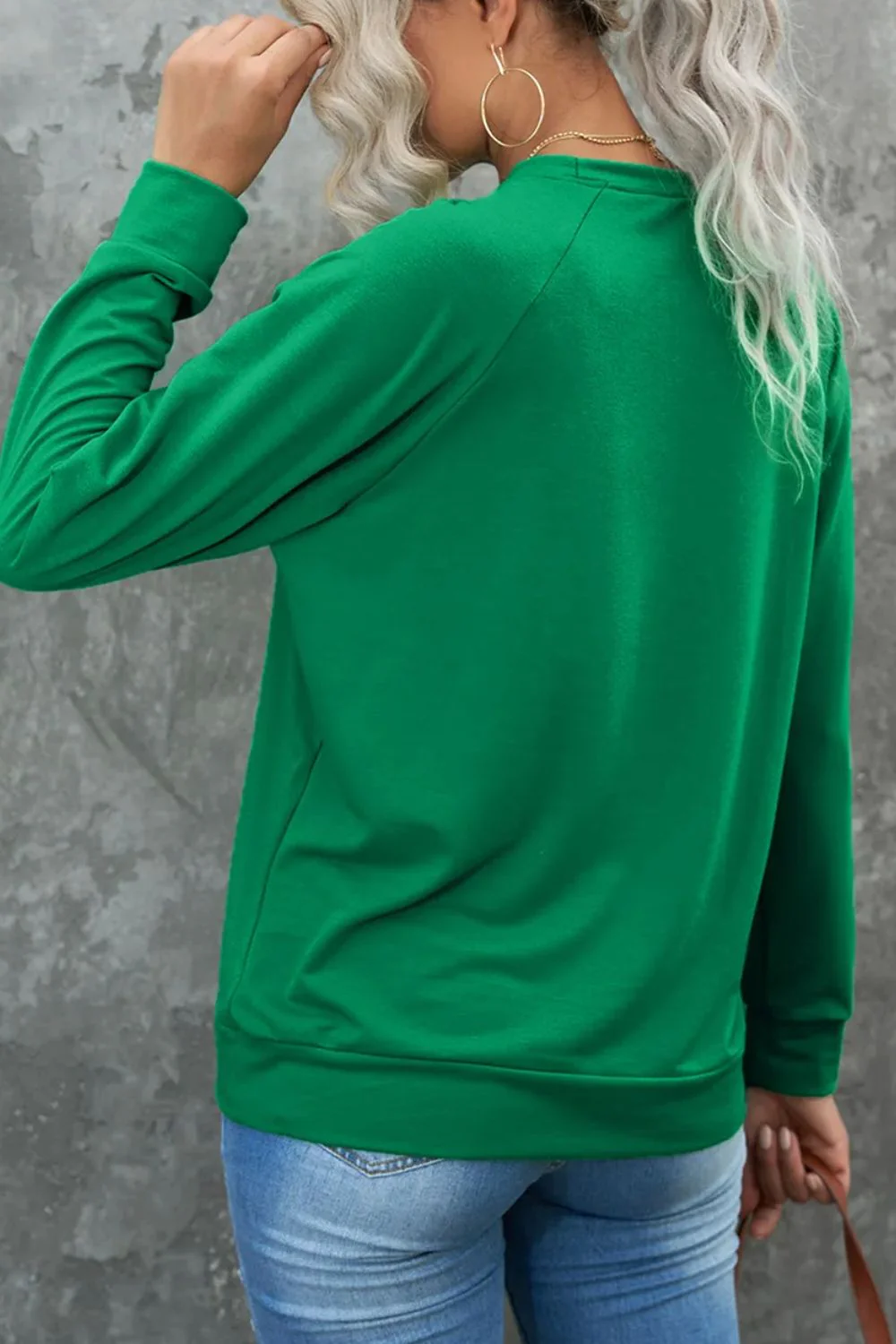 Candy Cane Round Neck Long Sleeve Sweatshirt - Image 2