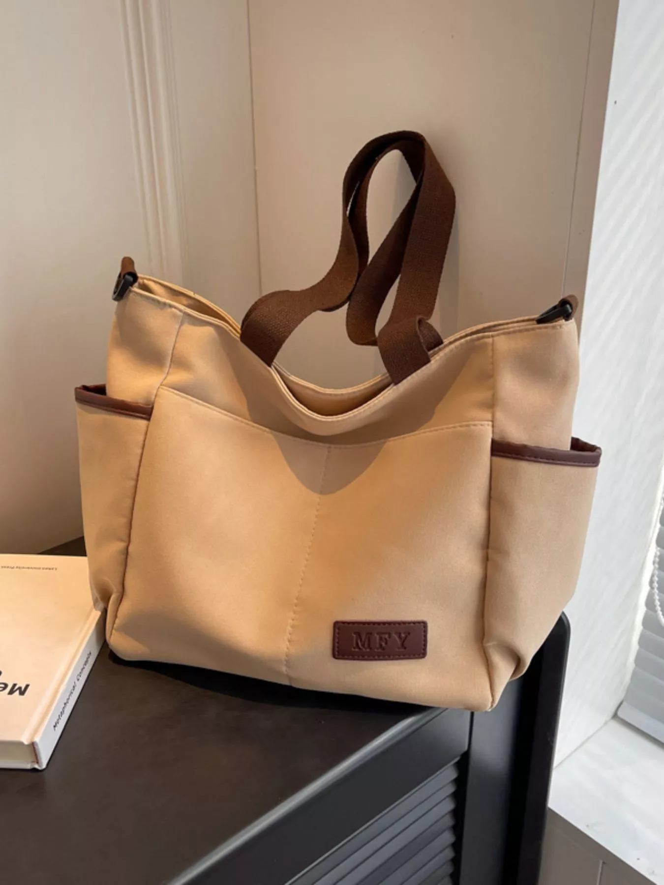 Canvas Shoulder Bag with Adjustable Strap - Image 10