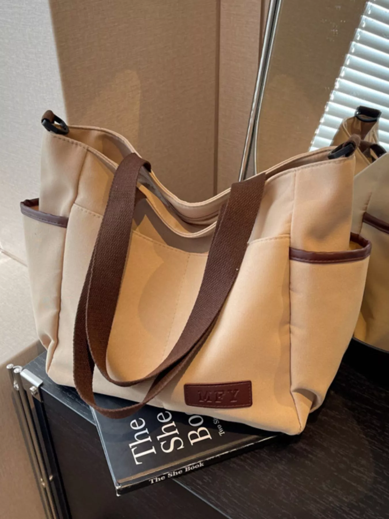 Canvas Shoulder Bag with Adjustable Strap - Image 11