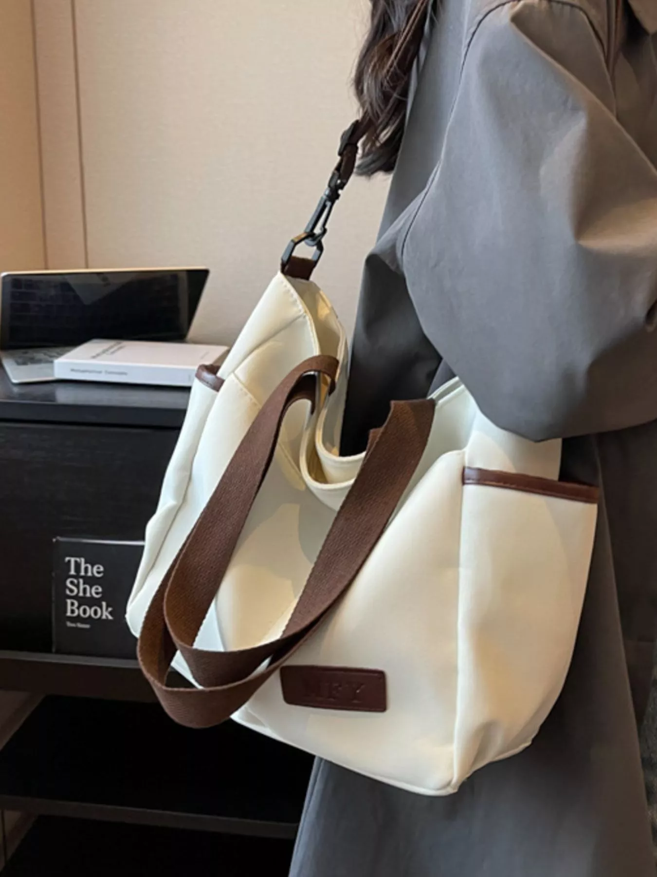 Canvas Shoulder Bag with Adjustable Strap - Image 6