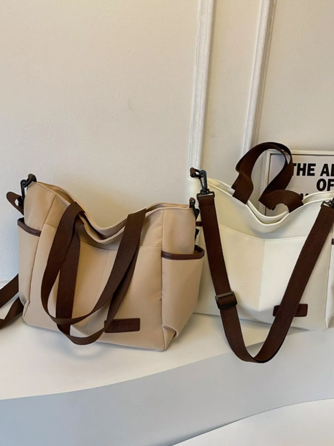 Canvas Shoulder Bag with Adjustable Strap - Image 9
