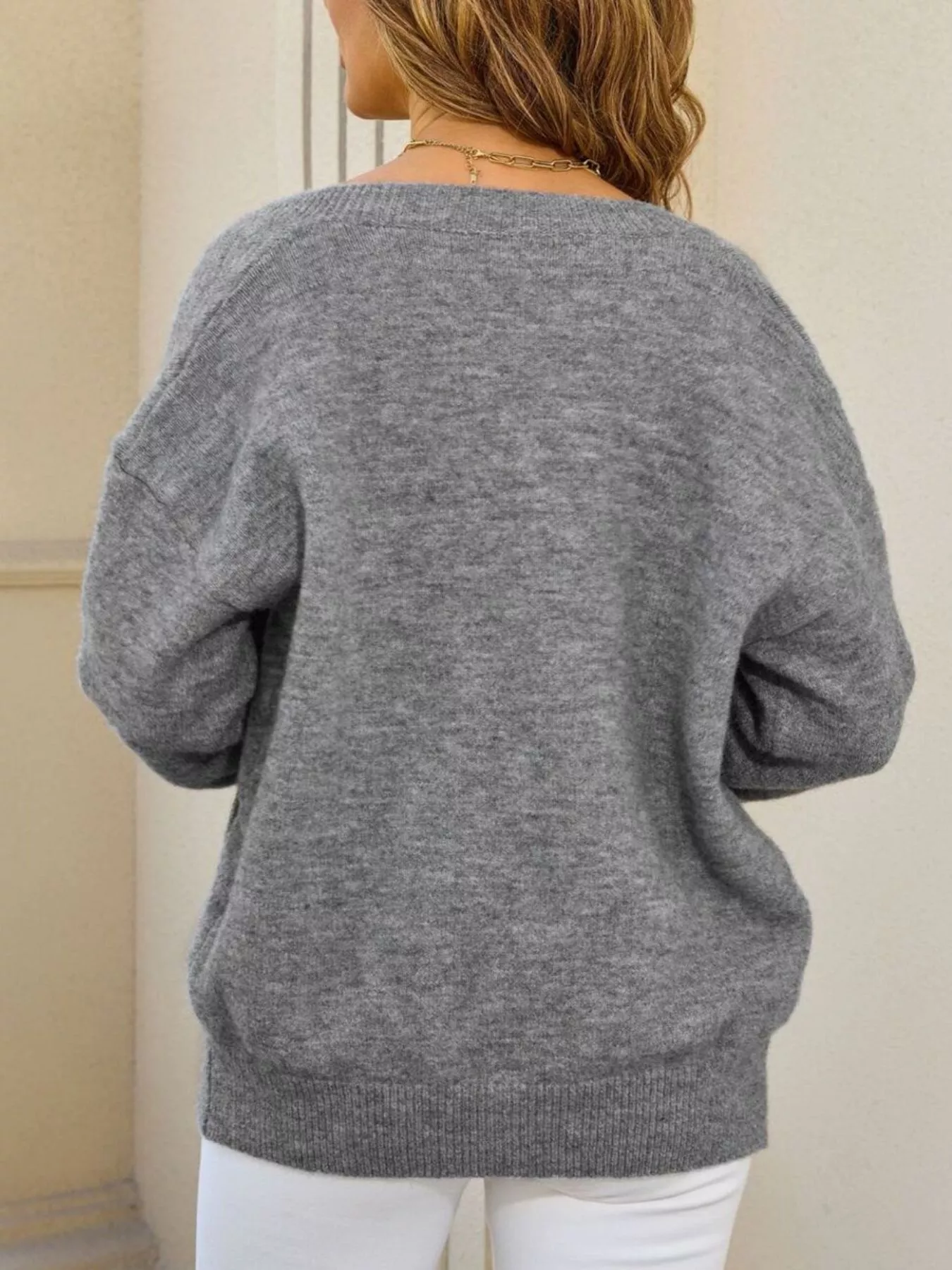Casual Button-Down Knit Cardigan - Image 7