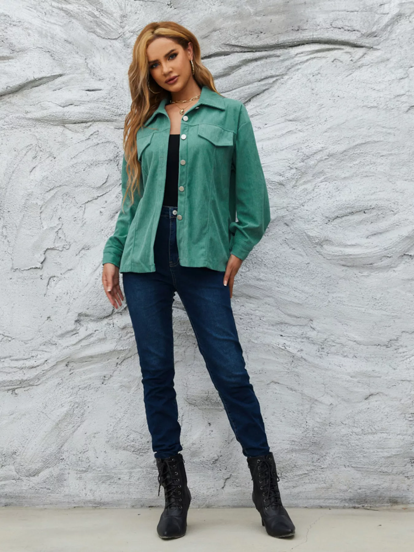 Casual Corduroy Button-Down Jacket - Image 10