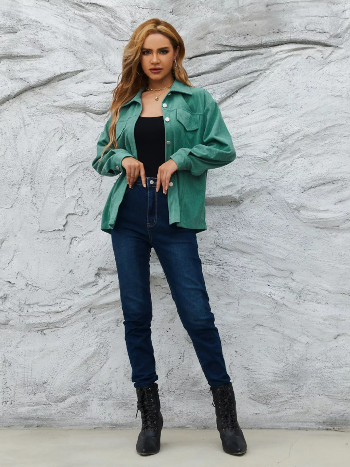 Casual Corduroy Button-Down Jacket - Image 11