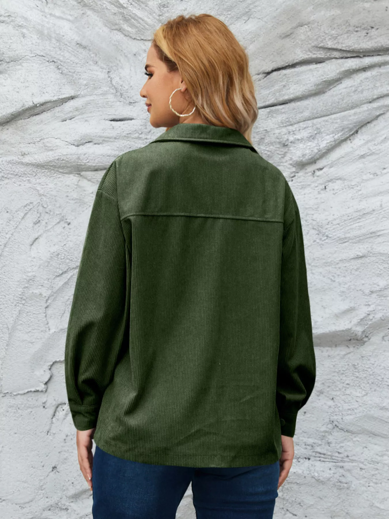 Casual Corduroy Button-Down Jacket - Image 13