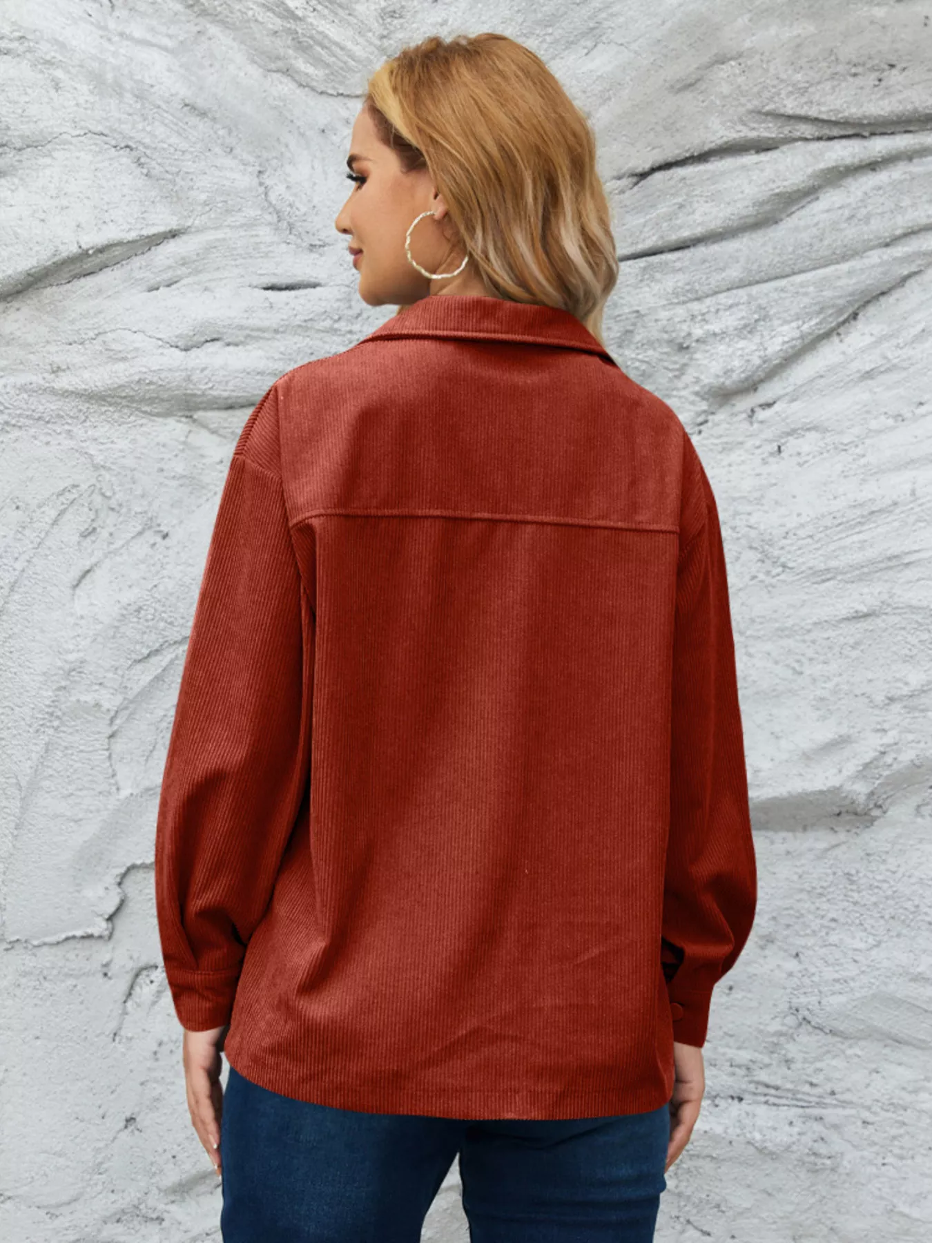 Casual Corduroy Button-Down Jacket - Image 2