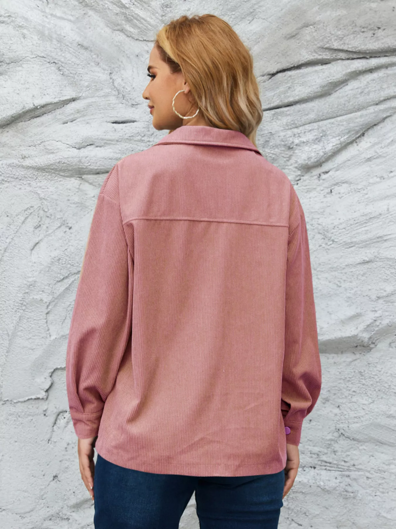 Casual Corduroy Button-Down Jacket - Image 21