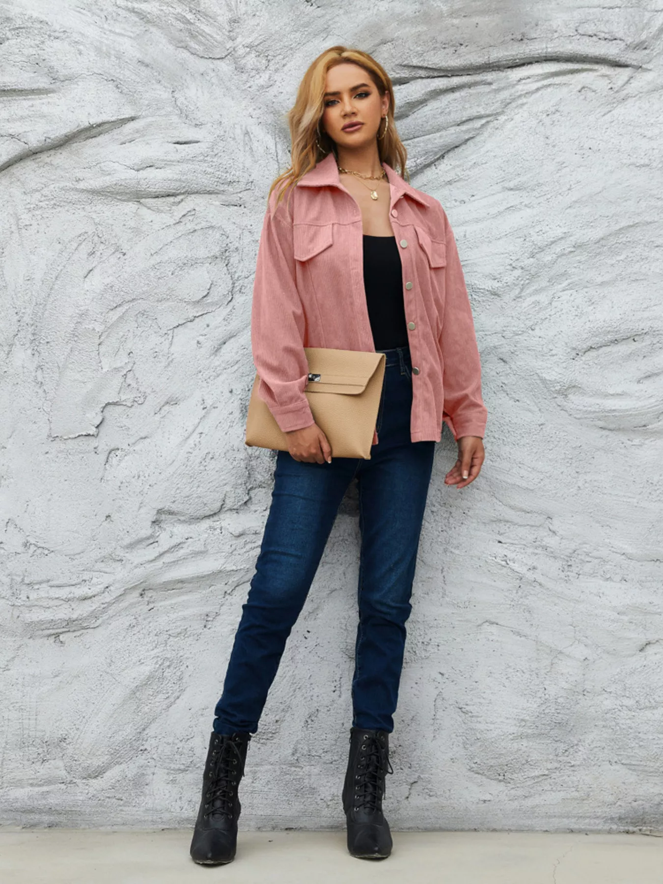 Casual Corduroy Button-Down Jacket - Image 22