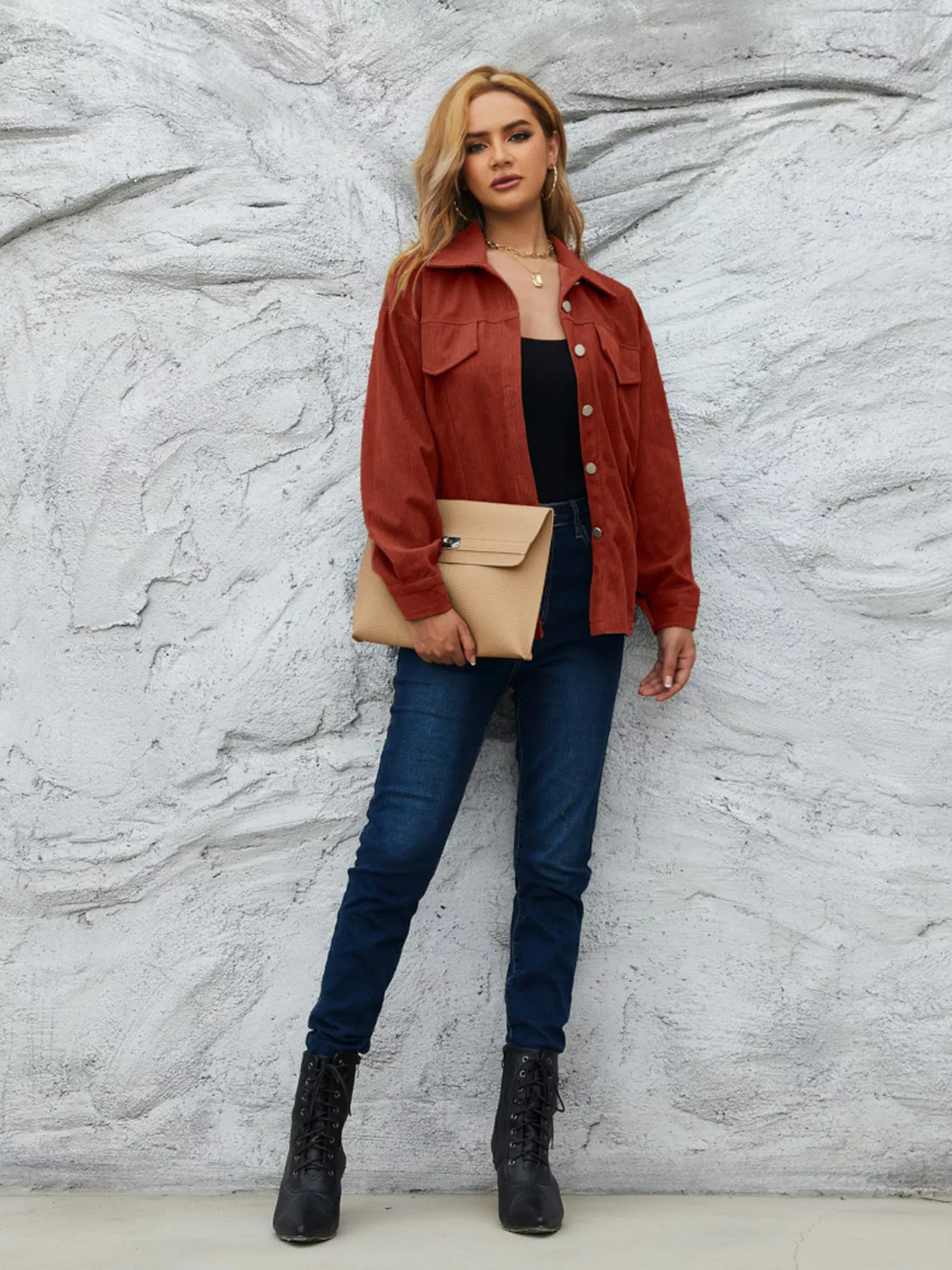 Casual Corduroy Button-Down Jacket - Image 5