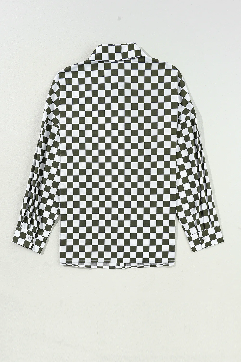 Checkered Collared Neck Long Sleeve Shirt - Image 4