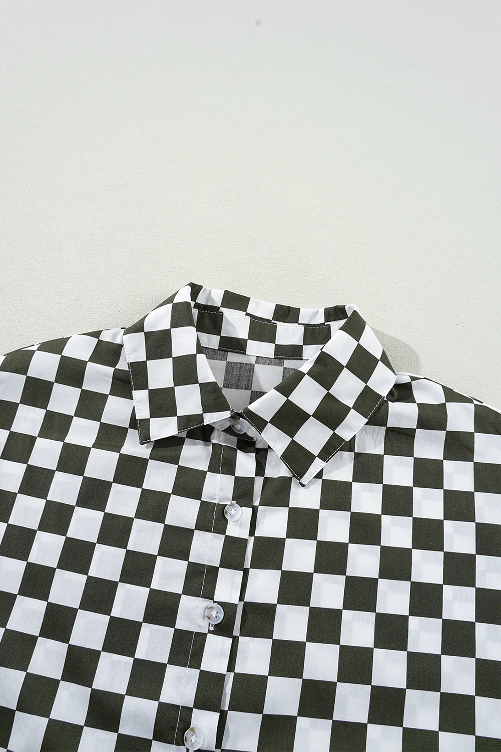 Checkered Collared Neck Long Sleeve Shirt - Image 5