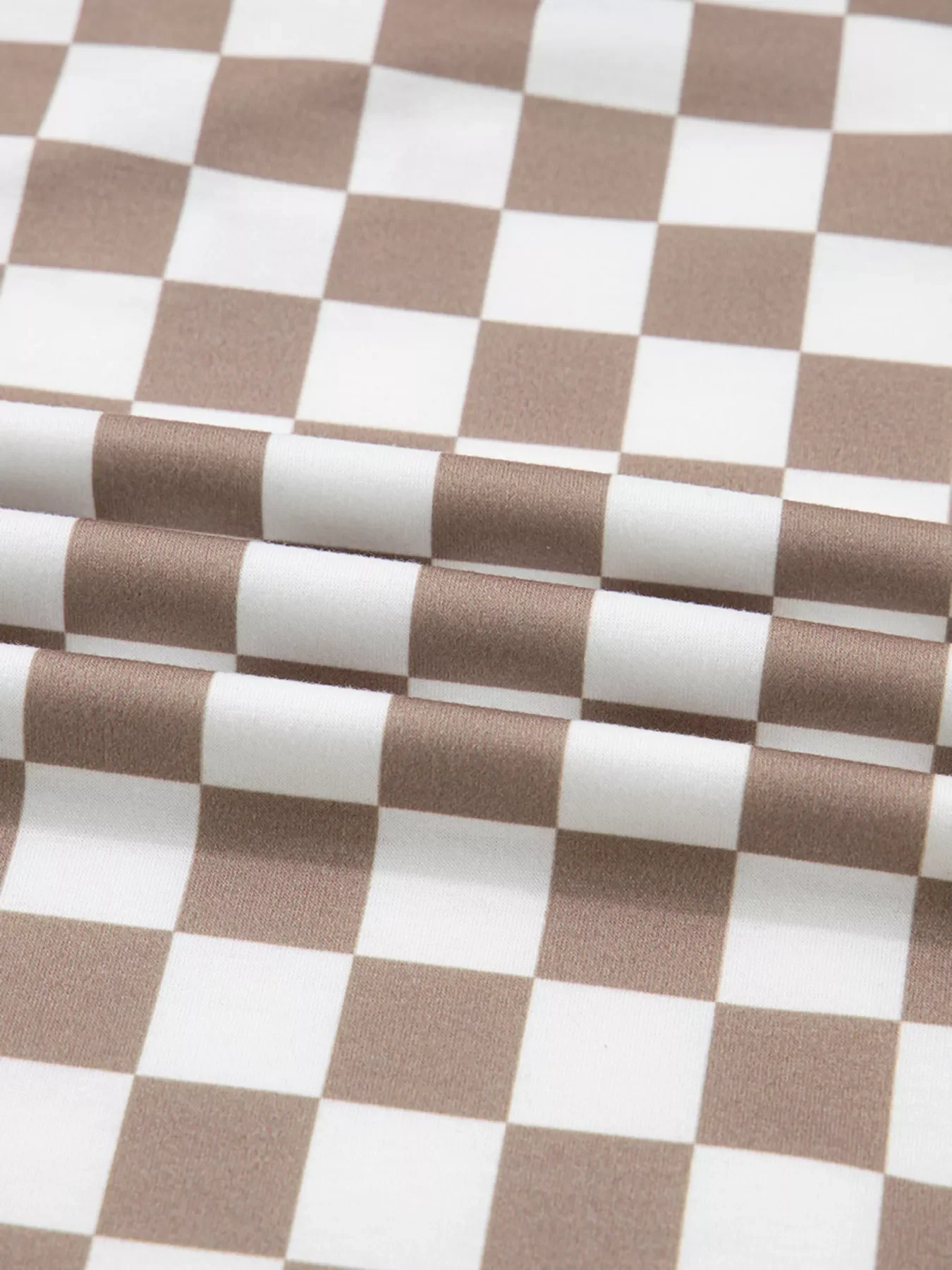 Checkered Pattern Oversized Drawstring Hoodie - Image 7