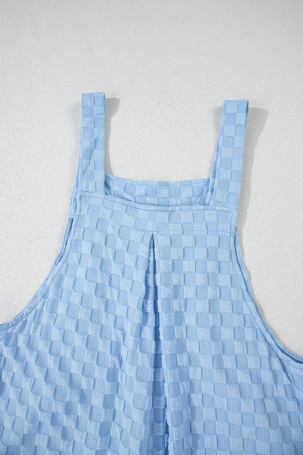 Checkered Pocketed Wide Leg Overalls - Image 7