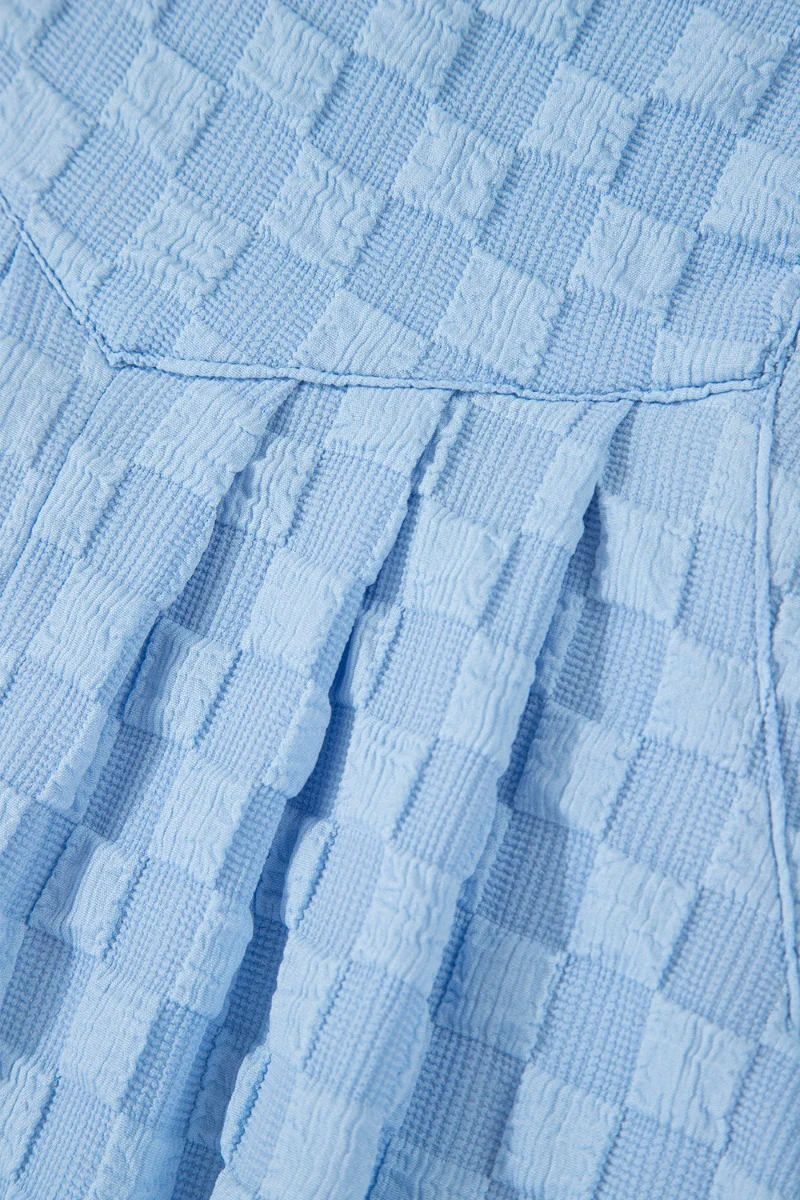 Checkered Pocketed Wide Leg Overalls - Image 9