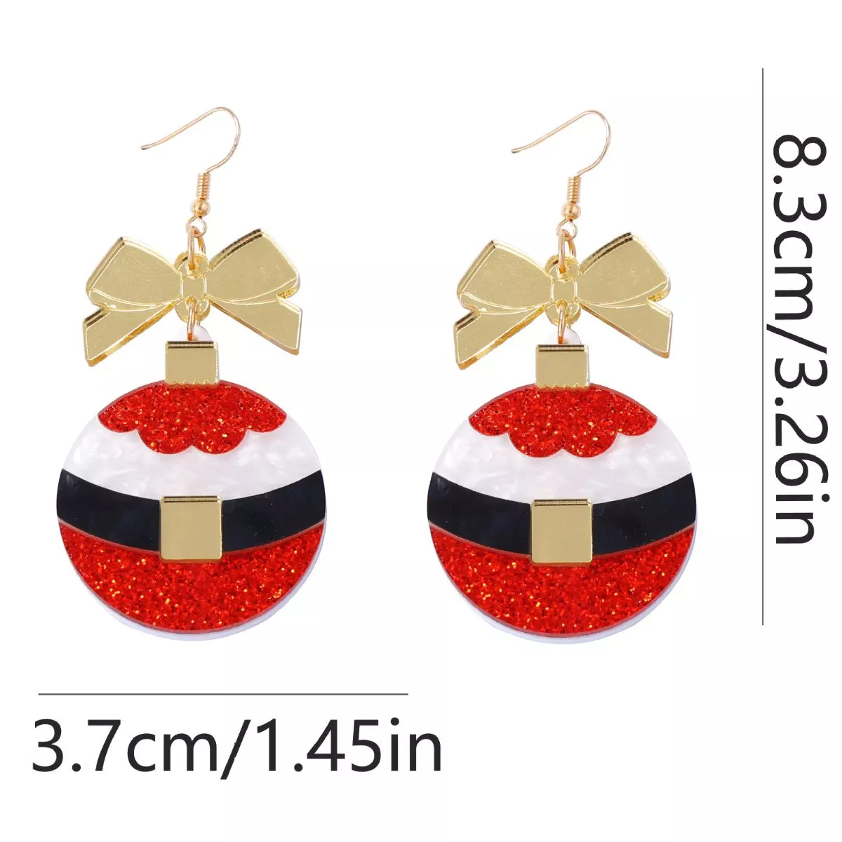 Christmas Dangle Earrings with Bow - Image 4