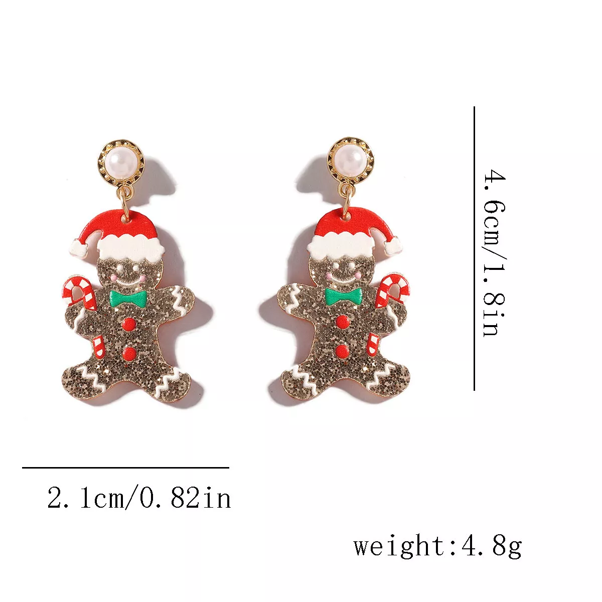 Christmas Gingerbread Man Dangle Earrings - Image 6