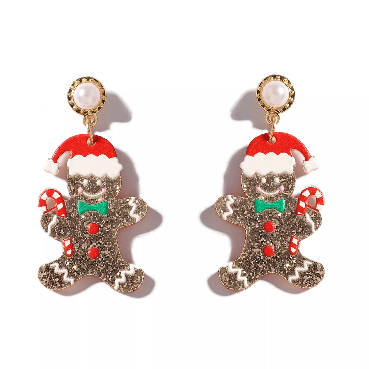 Christmas Gingerbread Man Dangle Earrings - Image 7