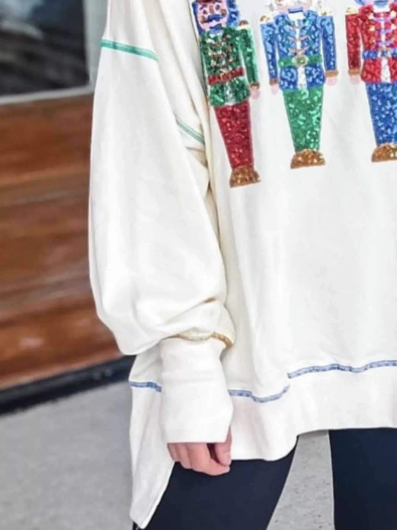 Christmas Nutcracker Sequin Round Neck Sweatshirt - Image 12