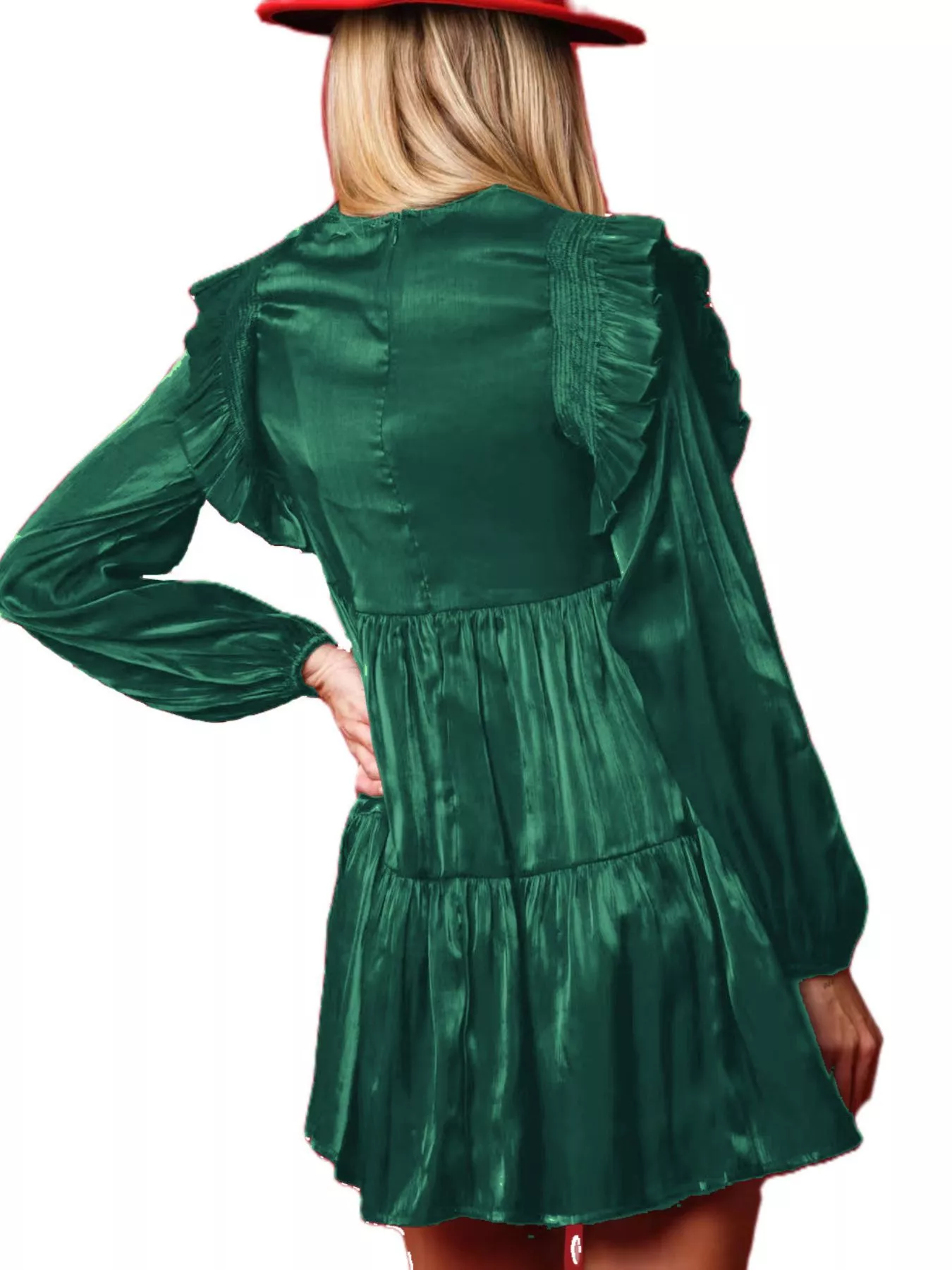 Christmas Ruffled Nutcracker Long Sleeve Dress - Image 10