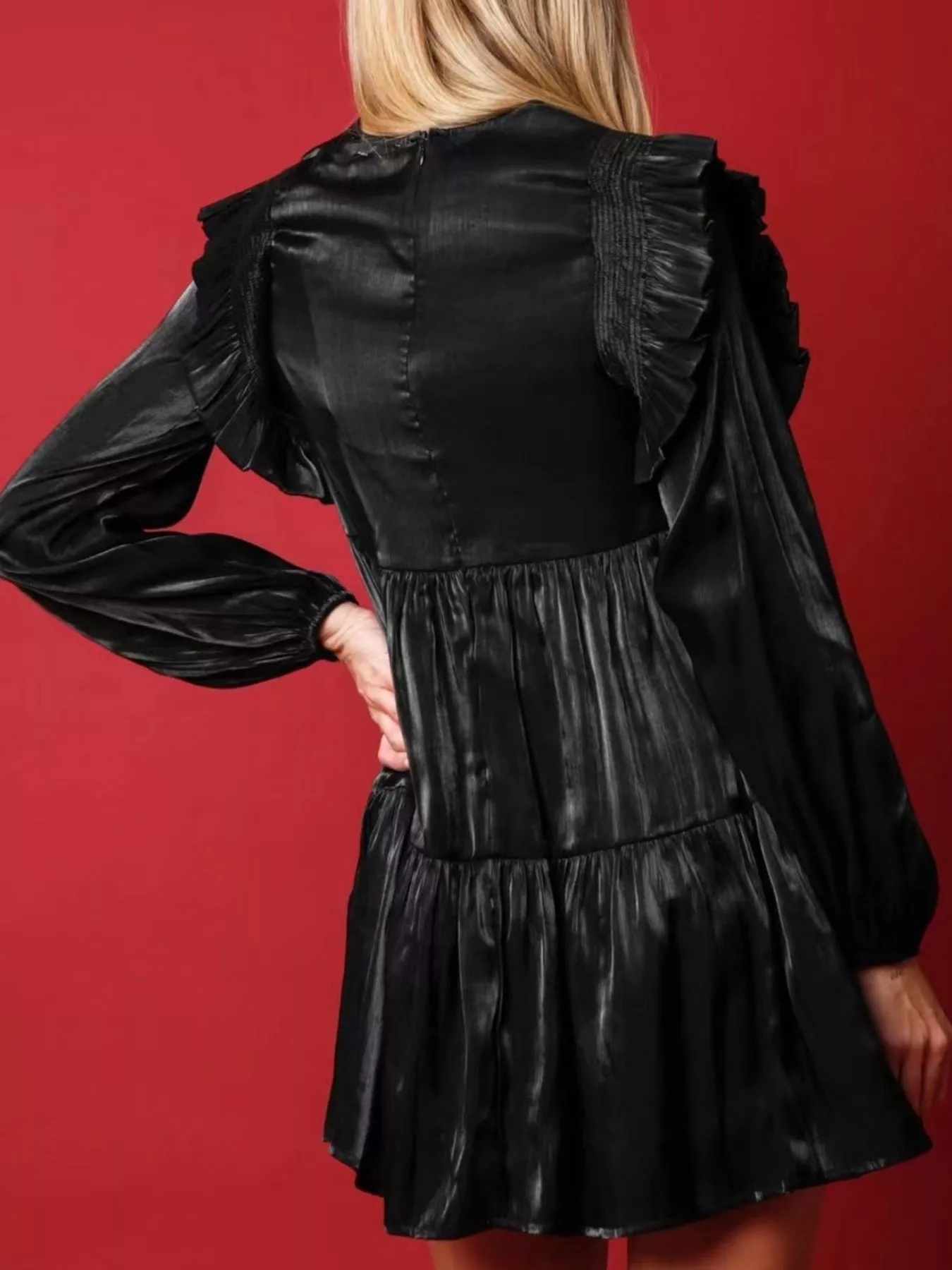 Christmas Ruffled Nutcracker Long Sleeve Dress - Image 5