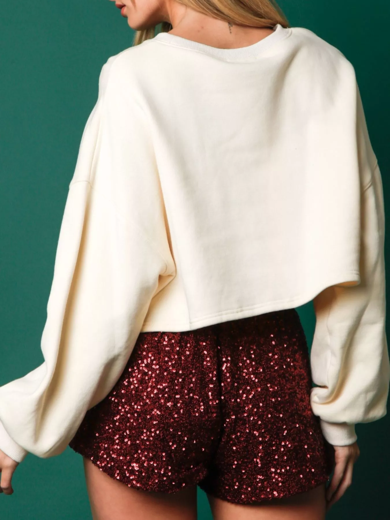 Christmas Sequin Cropped Sweatshirt - Image 4