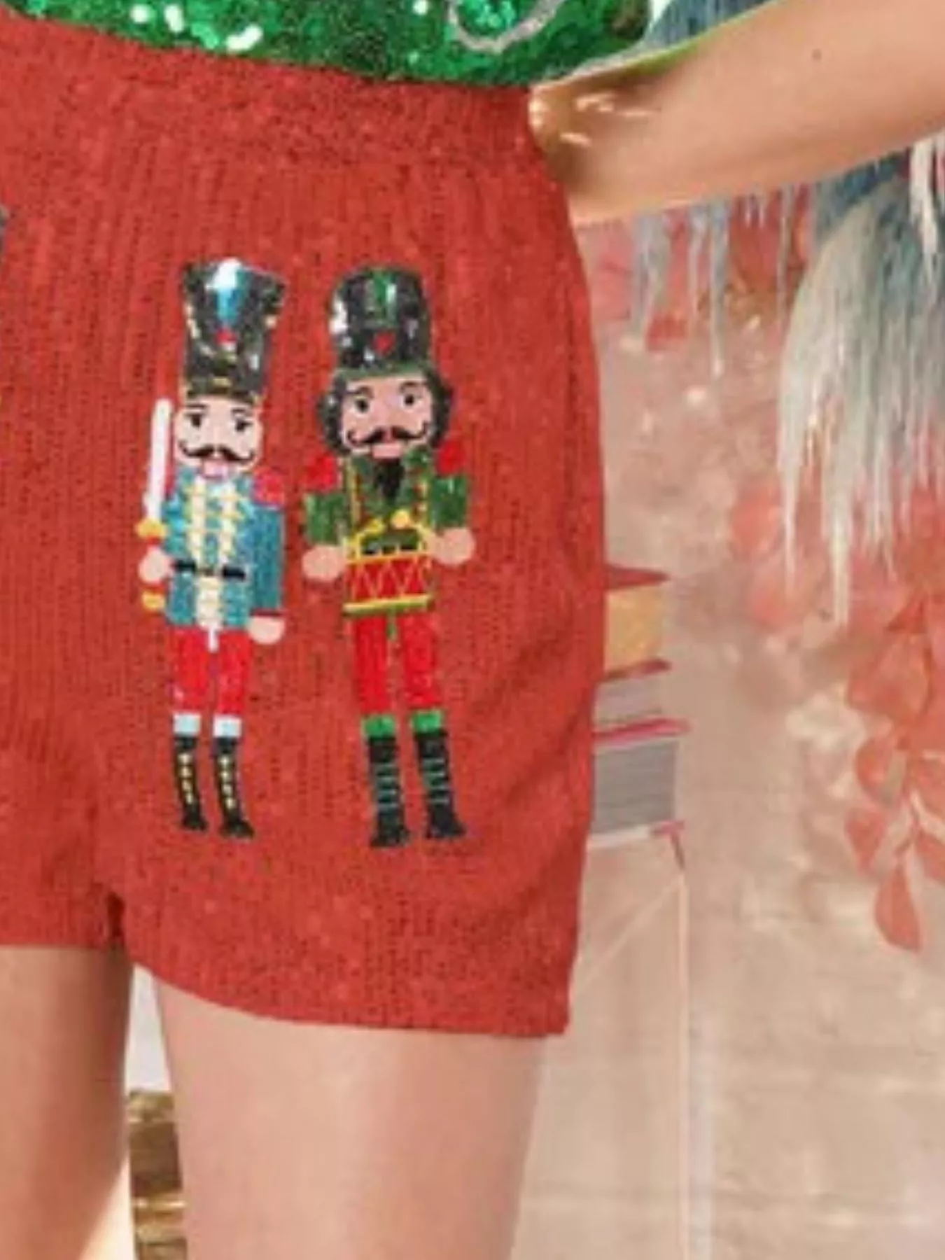 Christmas Sequined Nutcracker Shorts - Image 10