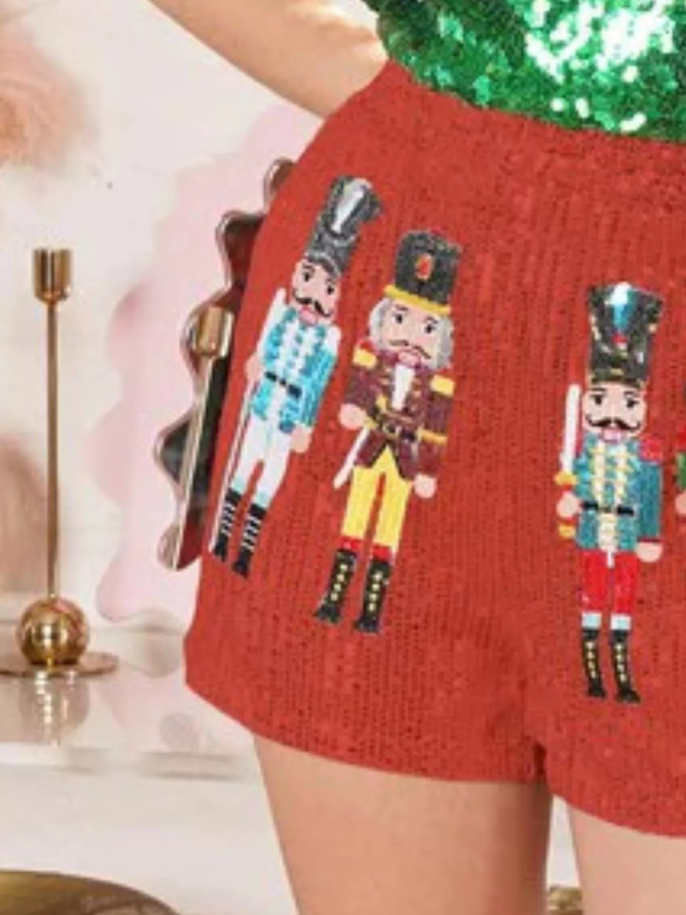 Christmas Sequined Nutcracker Shorts - Image 11