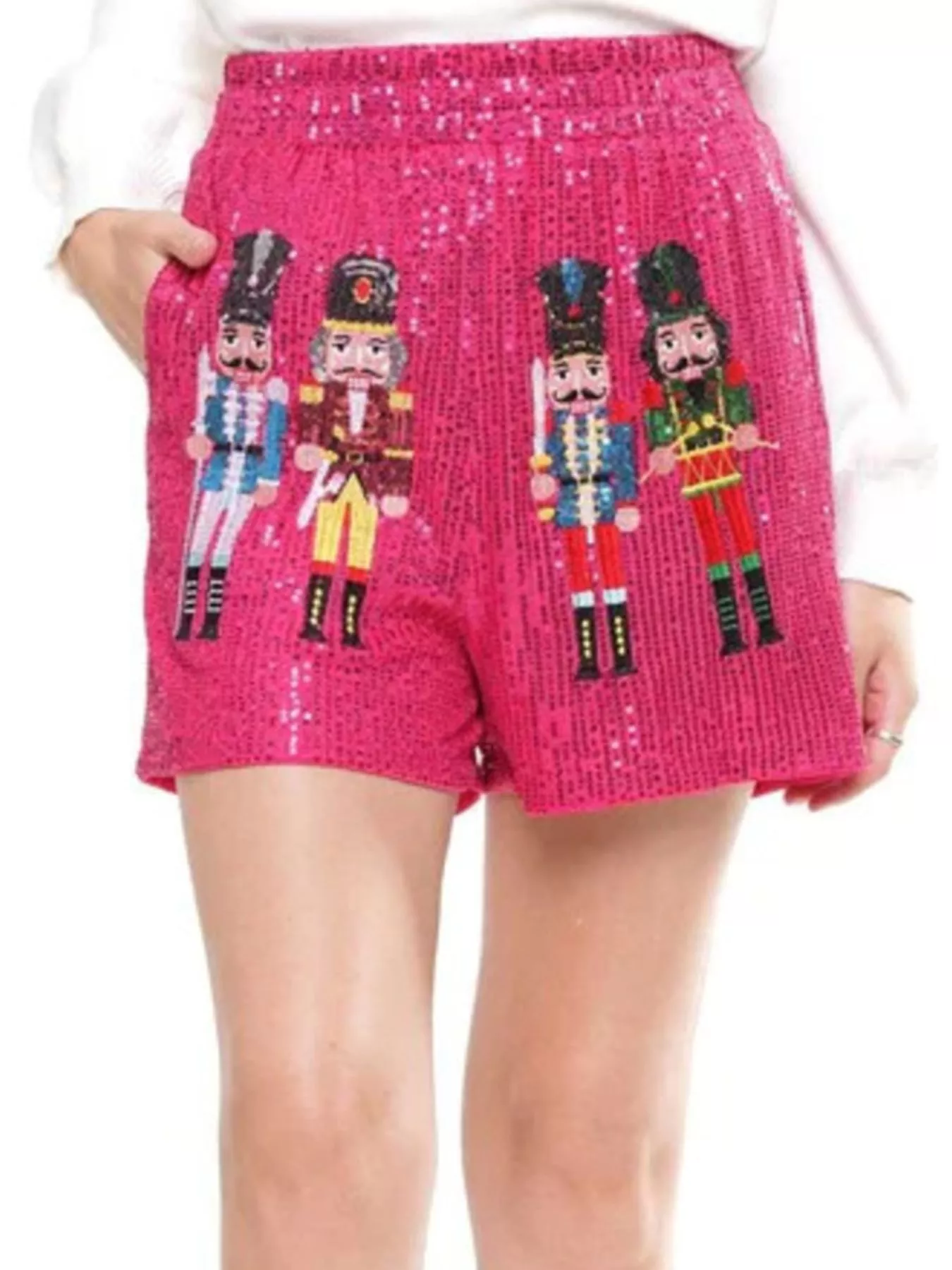 Christmas Sequined Nutcracker Shorts - Image 6